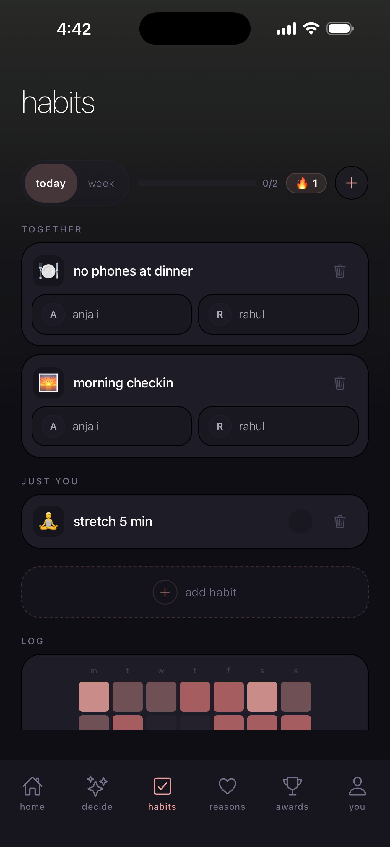 habits — track habits and grow together